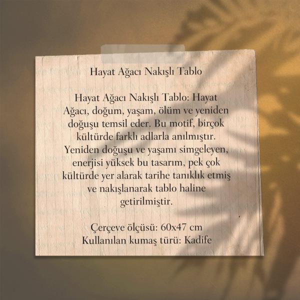 Hayat Ağacı Nakışlı Tablo